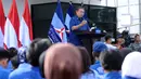 Ketua Umum Partai Demokrat, Susilo Bambang Yudhoyono saat menyampaikan pidato politik tahun 2018 di Cibinong, Kab Bogor, Jumat (5/1). Dalam pidatonya, SBY menyampaikan lima hal terkait Pilkada 2018. (Liputan6.com/Helmi Fithriansyah)