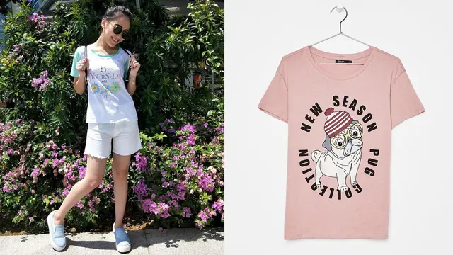 [Bintang] Dibawah Rp 200 Ribu, Tampil Kece Pakai Kaos ala Ayu Ting Ting