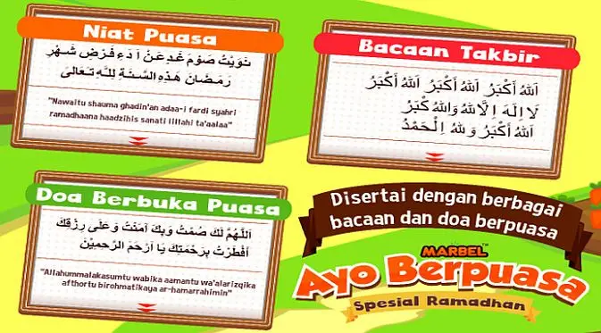 Salah satu aplikasi yang dapat mendukung ibadah puasa anak-anak adalah Marbel Ayo Berpuasa Spesial Ramadhan (Foto: Ist)