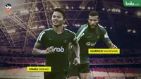 Dua penyerang andalan Timnas Indonesia U-22 di Piala AFF 2019, Marinus Wanewar dan Dimas Drajad. (Bola.com/Dody Iryawan)