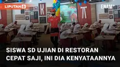 Siswa SD ujian di sebuah warung makan cepat saji mengundang perhatian