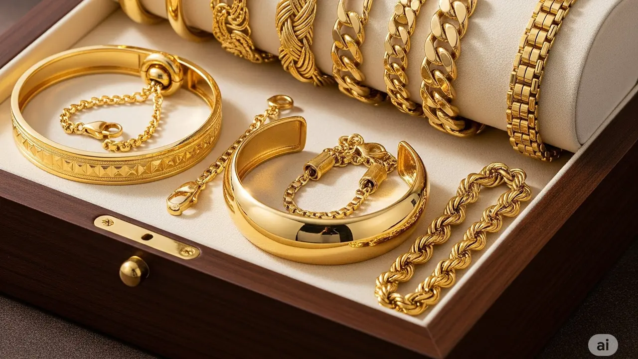 Model Gelang Emas 24 Karat Bulat Terbaru 2025