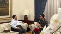 Paslon nomor urut 2 Prabowo Subianto dan Gibran Rakabuming Raka bertemu di rumah Kertanegara IV, Jakarta Selatan, Jumat (23/2/2024) petang. Pertemuan berlangsung sekitar 1,5 jam. (Foto: Istimewa)