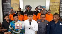 Bermodus kupon undian, enam tersangka pelaku tindak pidana penipuan dan perlindungan konsumen, diciduk kepolisian Resort Tangerang Selatan -(Tangsel), Kamus (28/3/2019).