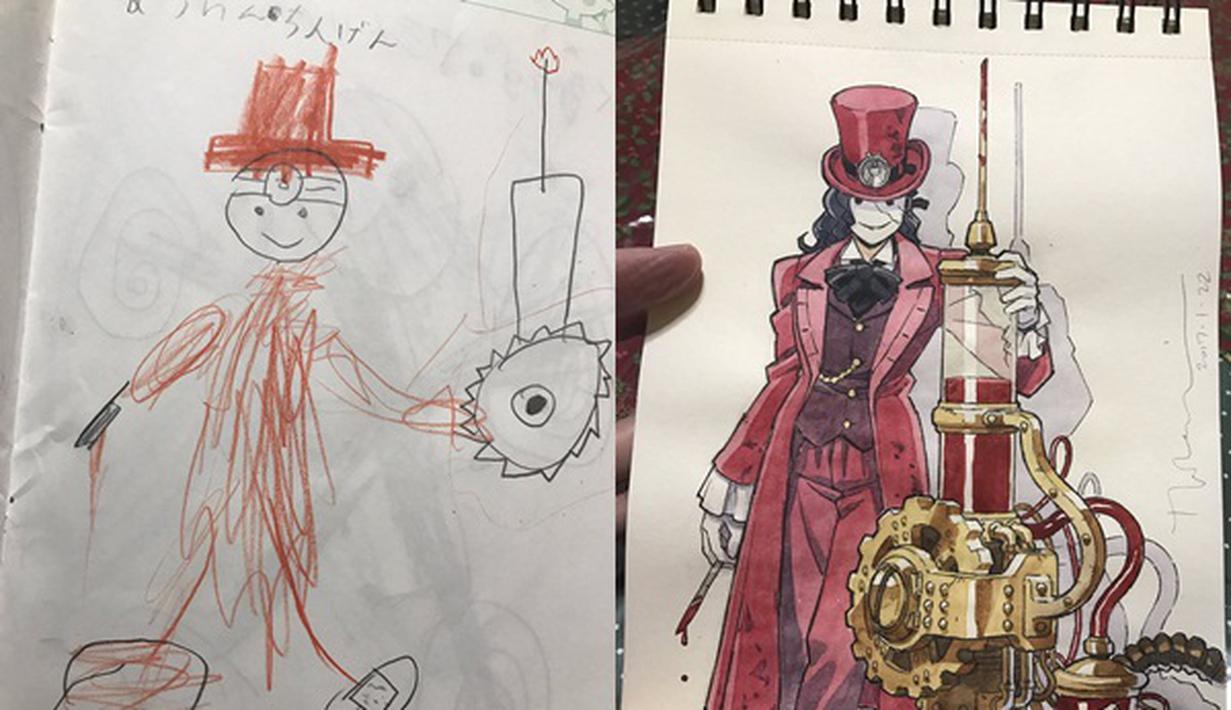 Ayah Sempurnakan Gambar Anak Jadi Anime, Jatuhnya Keren ...