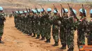 Citizen6, Sentul: Sebanyak 175 prajurit TNI Satgas Kizi TNI Konga XX-J/MONUSCO menggelar latihan menembak dalam rangka PDT di Lapangan Tembak PMPP TNI, Sentul, Bogor, Jawa Barat, Rabu (18/9). (Pengirim: Badarudin Bakri)
