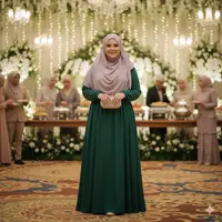 Gamis Polos untuk Tubuh Berbentuk A dan Plus Size (Created by AI)
