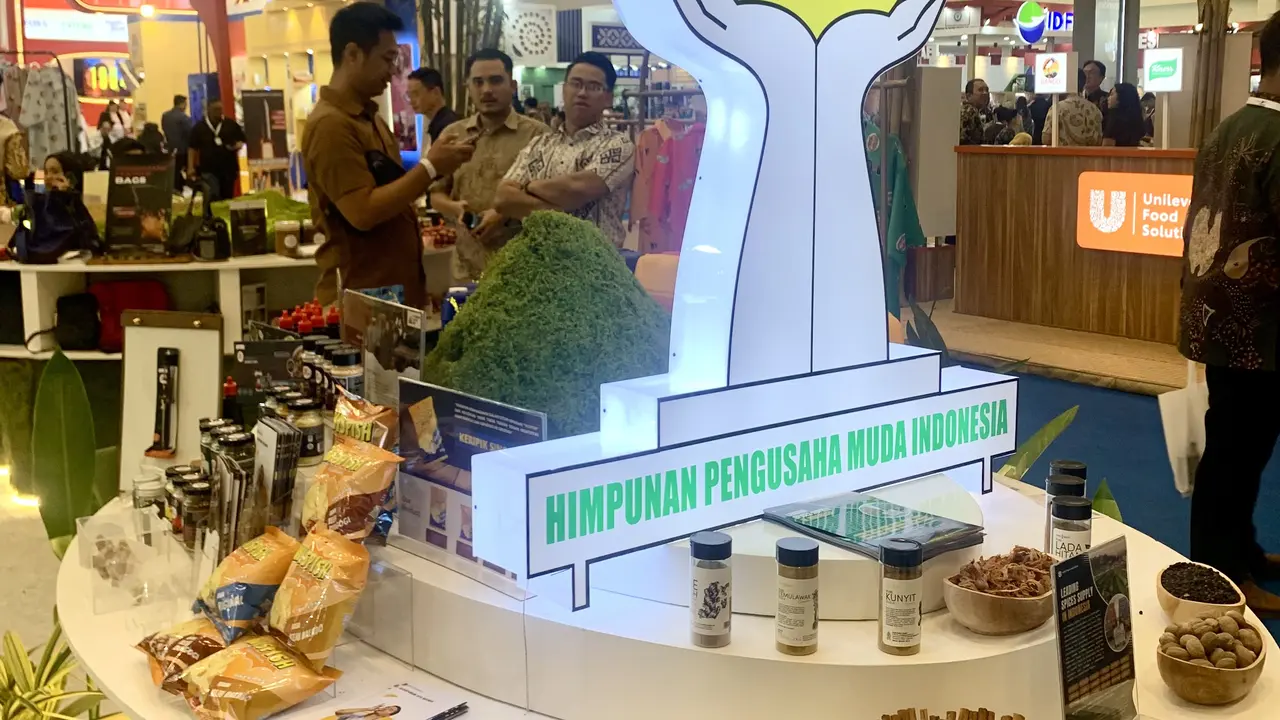 Himpunan Pengusaha Muda Indonesia (HIPMI) ikut berpartisipasi dalam kegiatan Trade Expo Indonesia (TEI) ke-39 pada 9-12 Oktober 2024. (Tasha/Liputan6.com)
