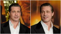 Foto kolase saat Brad Pitt menghadiri premiere film "Babylon" di Academy Museum of Motion Pictures, Los Angeles, Amerika Serikat, 15 Desember 2022. (AP Photo/Chris Pizzello)
