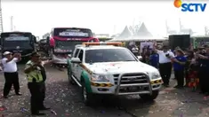 Para pemudik diberangkatkan dengan 418 bus dengan tujuan 18 kota di Pulau Jawa dan Sumatera.