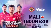 Siaran Langsung Timnas U-23 Friendly Match: Mali vs Indonesia, Live Eksklusif di Vidio