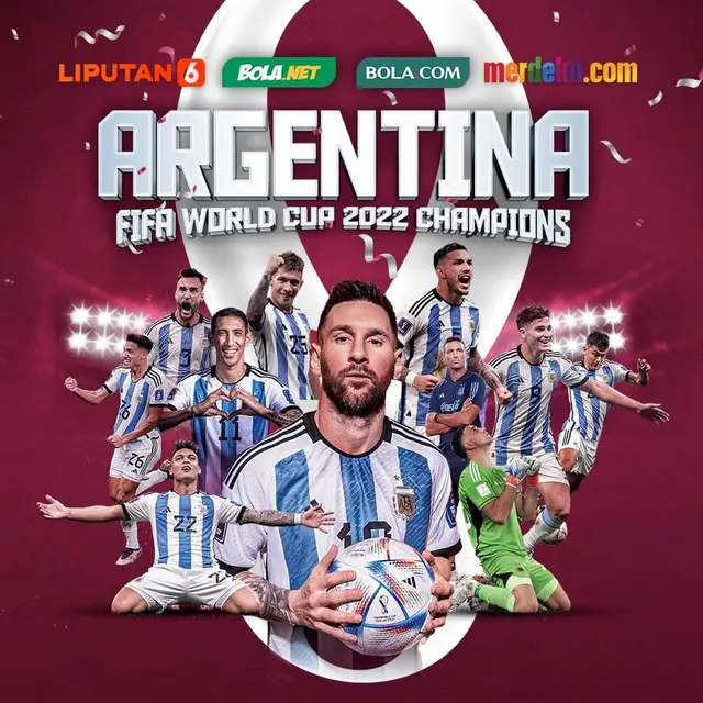 Banner Argentina Juara Piala Dunia 2022