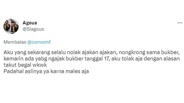 10 Alasan Netizen saat Tolak Ajakan Bukber Alumni Ini Bisa Ditiru