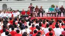 Ketua Dewan Pengarah UKP Pancasila Megawati Soekarno Putri saat memberikan sambutan dalam Peluncuran Program Penguatan Pendidikan Pancasila di Istana Bogor, Jawa Barat, Sabtu (12/8). (Liputan6.com/Angga Yuniar)