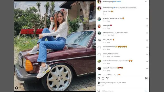 Kumpulan Potret Cantik Mikha Tambayong Berpose dengan Mobil Klasik (@miktambayong/Instagram)