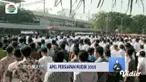 Menhub Budi Karya menggelar apel persiapan mudik di Stasiun Gambir, Jakarta Pusat.