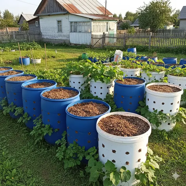 Model Kebun Pot untuk Ubi Jalar dan Kentang