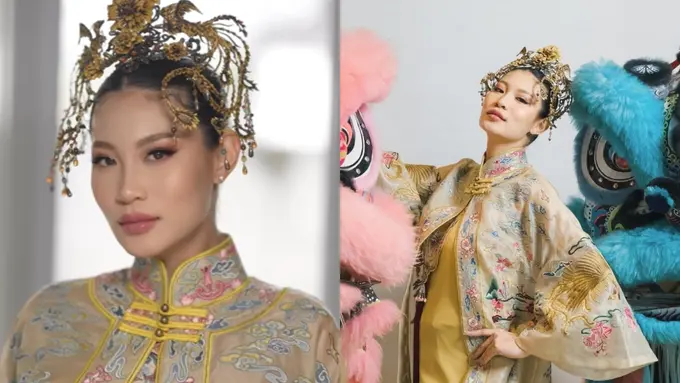 Pesona Bumil Glowing Patricia Gouw Kenakan Cheongsam Mewah dan Makeup Soft Pink Saat Gender Reveal Anak Pertama