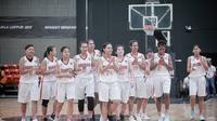 Tim nasional basket putri Indonesia meraih kemenangan melawan Filipina dengan skor 78-68 pada pertandingan yang digelar di MABA Stadium, Senin (21/8/2017) (Instagram/@gaby_sophia)
