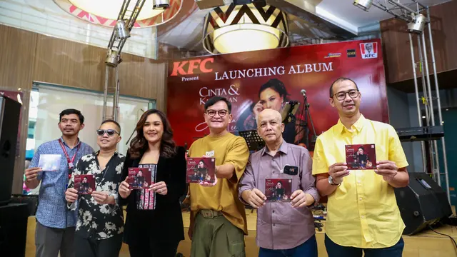 Andrea Lee  saat peluncuran album Cinta & Kenangan, di KFC Kemang, Jakarta Selatan, Rabu (23/11/2022).