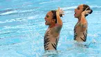 Perenang Artistik Indonesia Andriani Shintya Ardhana dan Naima Syeeda Sharita tampil pada final Renang Artistik Ganda Putri nomor Duet Technical Routine Asian Games 2018 di Aquatic Centre GBK, Jakarta, Senin (27/8). (ANTARA FOTO/INASGOC/Hendy Akbar)
