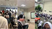 Momen mahasiswa kompak pakai seragam SMA ini bikin dosen bingung, sempat ngira salah masuk kelas. (Sumber: TikTok/kiwiikiaaaw)