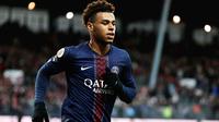 Desire Doue bereaksi usai mencetak gol ketiga PSG dalam laga Ligue 1 antara Brest dan PSG di Brest, Prancis, Sabtu, 25 Oktober 2025. (AP Photo/Jeremias Gonzalez)&nbsp;&nbsp;&nbsp;