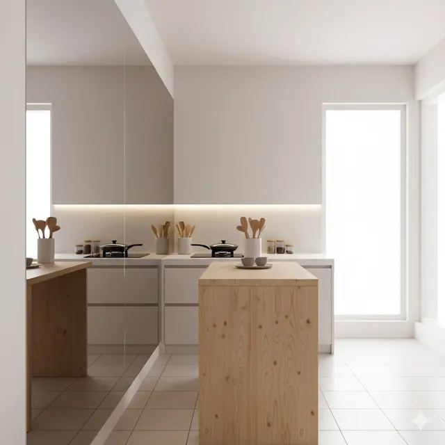 Model Dapur Kecil dengan Meja Bar