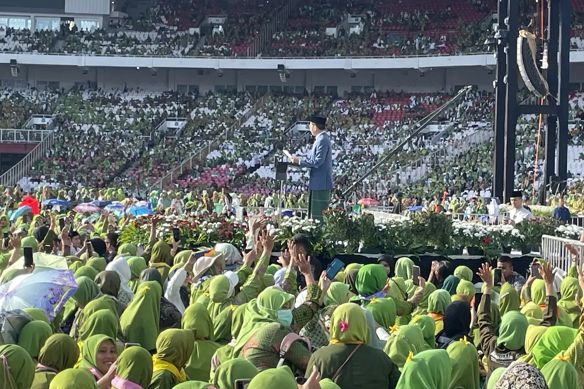 Presiden Joko Widodo atau Jokowi mengucapkan selamat Hari Lahir ke-78 Muslimat Nahdlatul Ulama (NU) atau Harlah ke-78 NU.