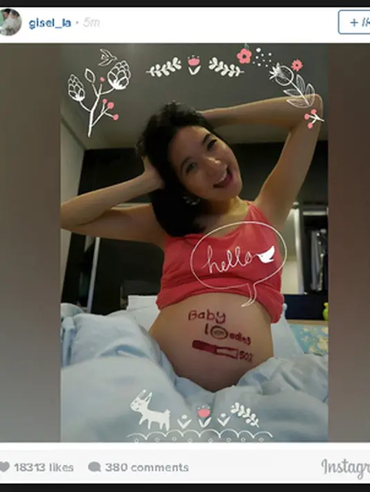 Beberapa foto Gisel saat hamil anak pertamanya Gempita Nora Marten. Selain tampil seksi memperlihatkan perut besarnya, Gisel dan Gading Martin juga melakukan pemotretan dalam air. (Instagram)