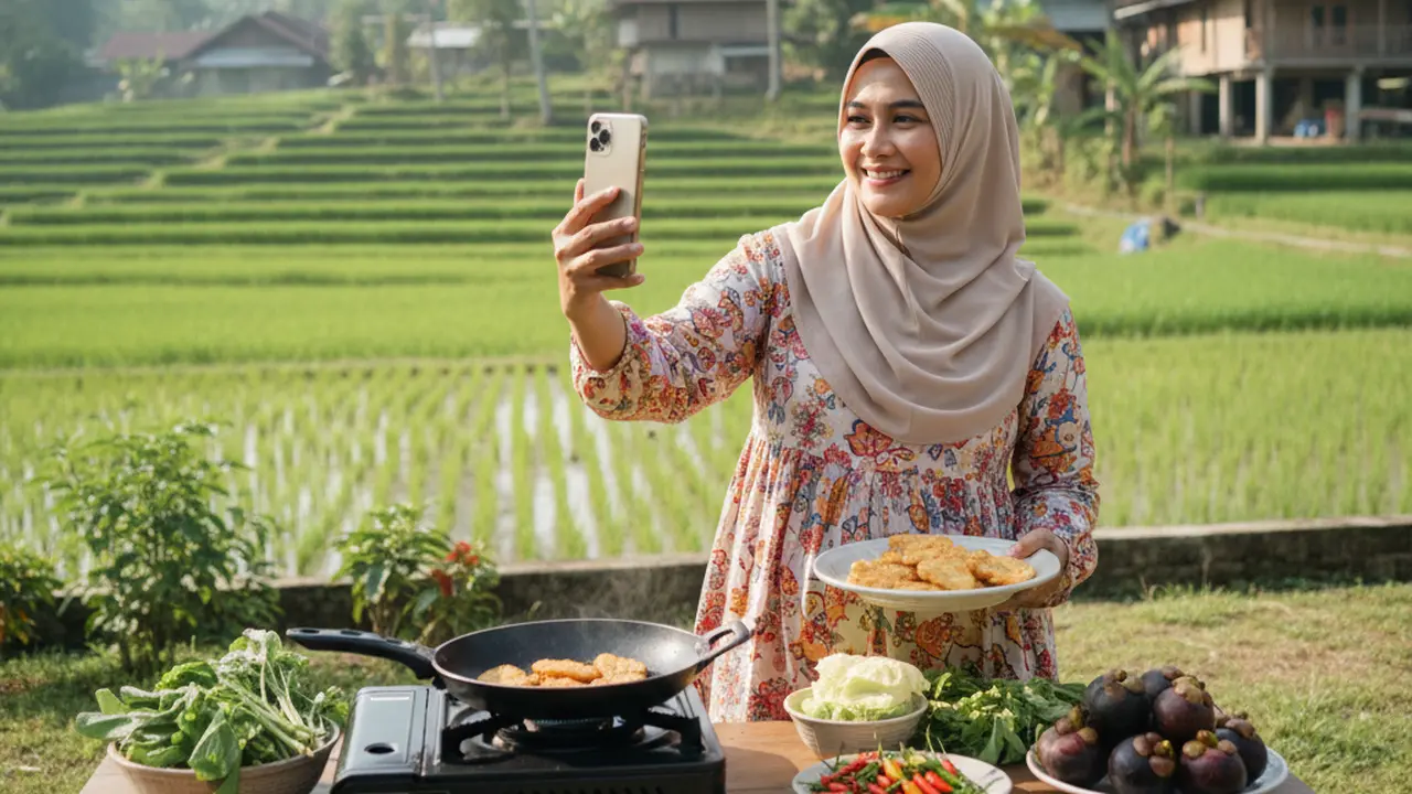Ide Konten untuk Ibu Rumah Tangga di Desa. AI