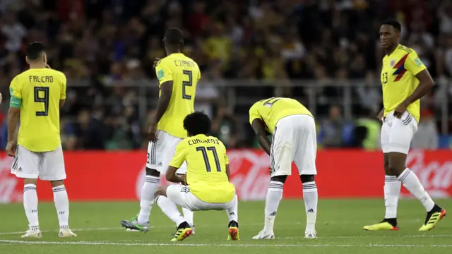 FOTO: Lewat Drama Adu Penalti, Inggris Bungkam Kolombia