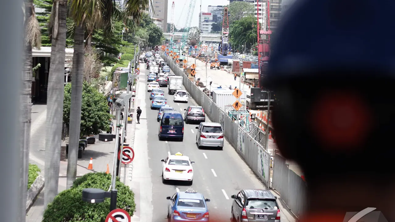 Penampakan Jl Thamrin Tanpa Sepeda Motor
