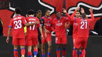Momen PSG menghancurkan Bayer Leverkusen 7-2 di ajang Liga Champions. (FRANCK FIFE / AFP)