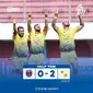 Duo pemain Barito Putera asal Brasil Rafael Silva (tengah) dan Renan Alves (kanan) menyumbang gol saat melawan Persita Tangerang pada pekan ke-17 BRI Liga 1 2022/2023 di&nbsp;Stadion Maguwoharjo, Sleman, Sabtu, 24 Desember 2022. (foto: Instagram @liga1match)