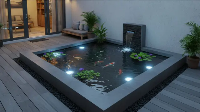 7 Desain Kolam Ikan Minimalis dengan Tanaman Air dan Pencahayaan LED, Bikin Taman Rumah Makin Hidup