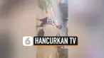 MUAK DENGAN BERITA CORONA, PRIA NGAMUK HANCURKAN TV