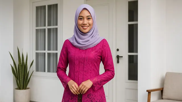 Baju Kebaya Warna Fuschia Cocok dengan Jilbab Warna Apa? Ini 7 Pilihan Terbaiknya