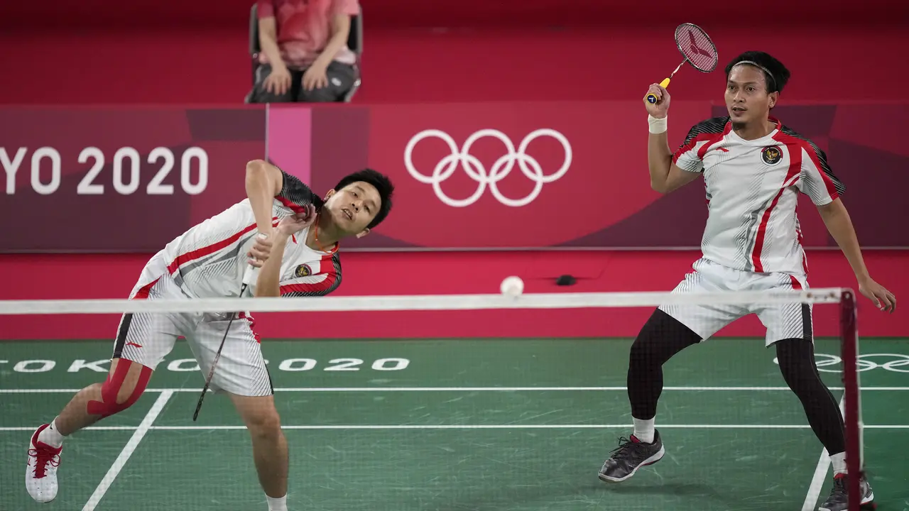 Foto: Petik Kemenangan ketiga, Mohammad Ahsan/Hendra Setiawan Lolos ke Perempatfinal sebagai Juara Grup D Bulu Tangkis Olimpiade Tokyo 2020