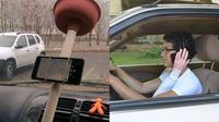 Akal-akalan Nyeleneh Pengendara Mobil (Istimewa)