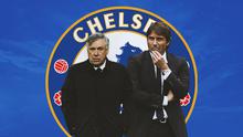 Chelsea - Carlo Ancelotti, Antonio Conte (Bola.com/Adreanus Titus)