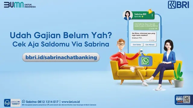 Cek Saldo dan Mutasi Nggak Perlu Repot Lagi, Kan Ada Sabrina BRI!