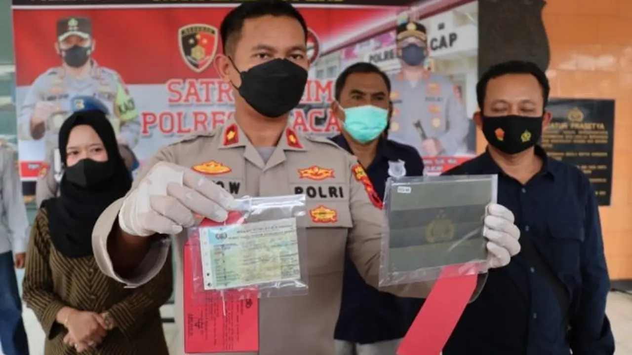 Pelaku mencuri sepeda motor di Kroya, Cilacap untuk kemudian digadaikan hanya senilai Rp450 ribu. (Foto: Liputan6.com/Polres Cilacap)