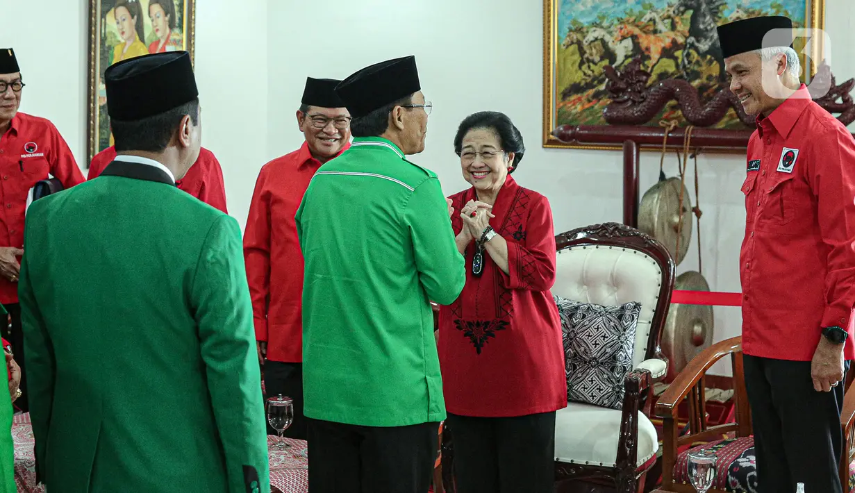 Pertemuan ini adalah pertemuan resmi pertama usai PPP mendeklarasikan dukungan Ganjar Pranowo sebagai capres di Pilpres 2024. (Liputan6.com/Faizal Fanani)