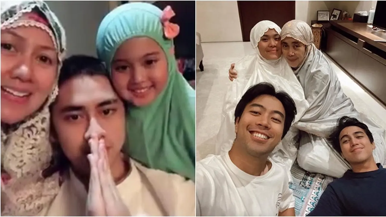 Momen keluarga seleb Tarawih bersama di rumah