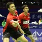 Ganda putra Indonesia Hendra Setiawan/Mohammad Ahsan sumbang poin pertama untuk Indonesia atas Taiwan di perempat final Piala Sudirman 2015 (Humas PP PBSI)