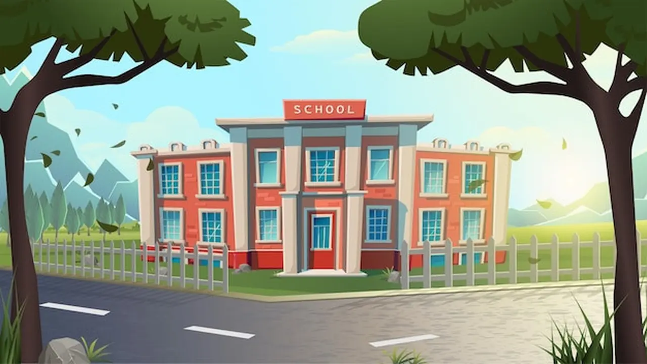 Ilustrasi sekolah, pendidikan