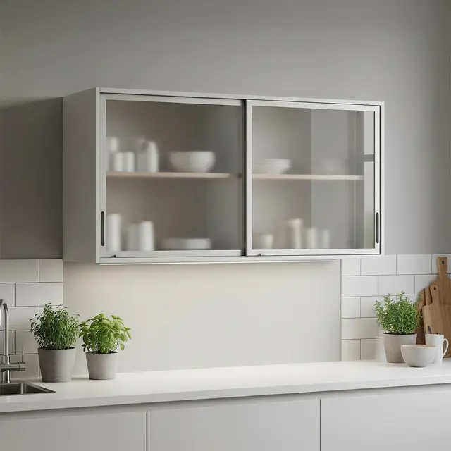 Model Lemari Atas Dapur Minimalis (Image by Gemini AI)
