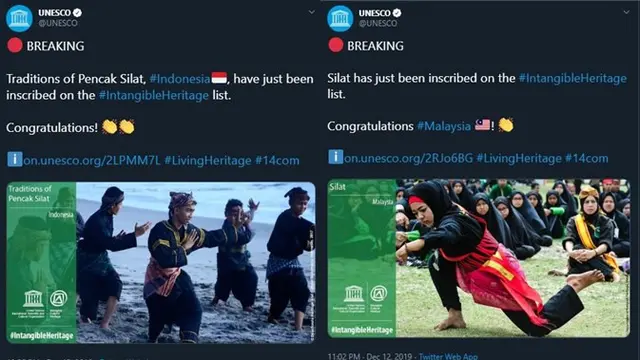 UNESCO mengunggah dua kali di twitter