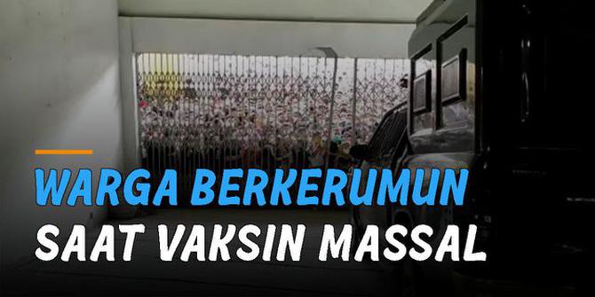 VIDEO: Viral Warga Sumut Berkerumun dan Berdesak-desakan Saat Vaksin Massal